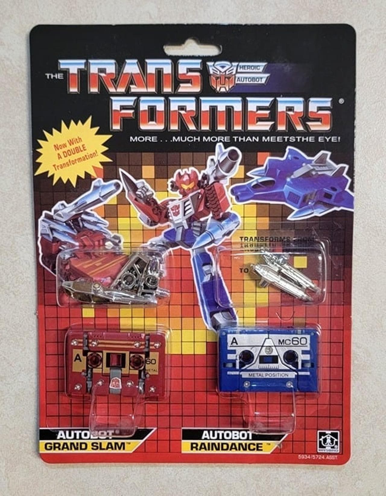 TRANSFORMERS G1 GRAND SLAM RAINDANCE IN US MOSC RARE! AUTOBOT BLASTER CASSETTES reference photo 1